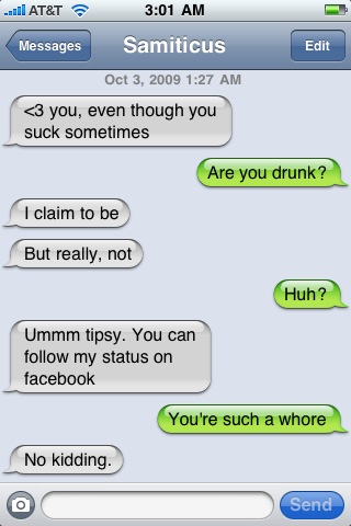 Sam Drunk Text